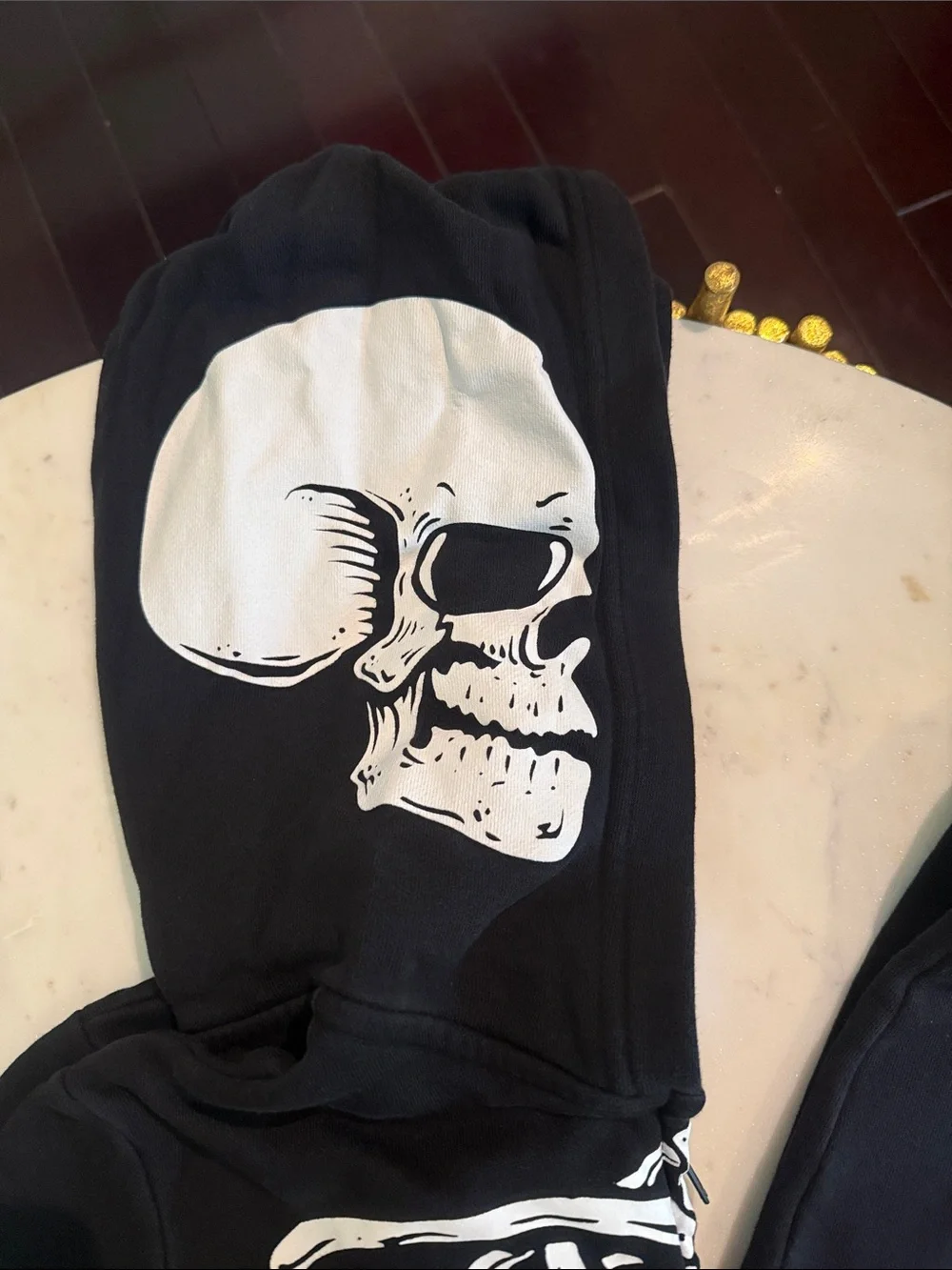 H&M Black and White Skeleton Hoodie & Joggers Costume Set